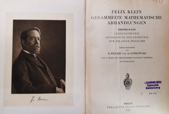Felix Klein im Springer-Verlag